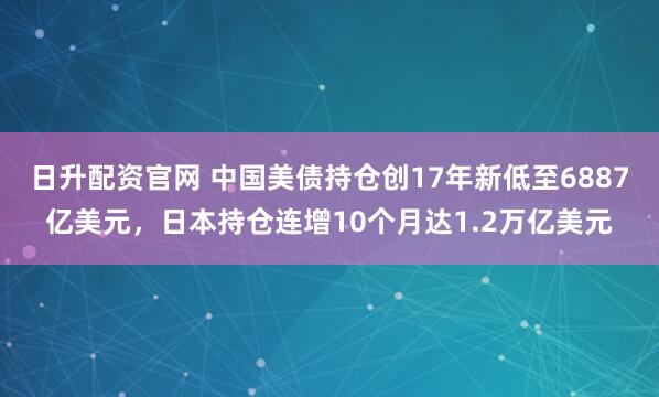 日升配资官网 中国美债持仓创17年新低至6887亿美元，日本持仓连增10个月达1.2万亿美元