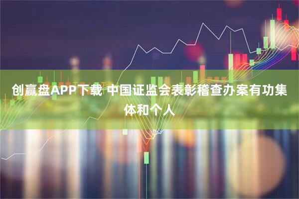创赢盘APP下载 中国证监会表彰稽查办案有功集体和个人